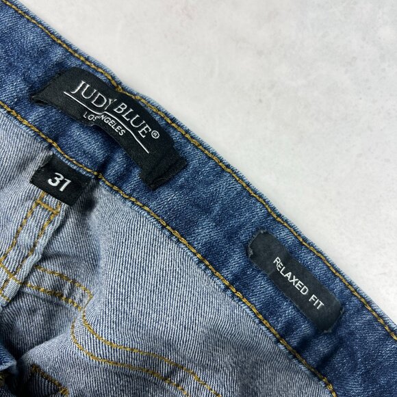 Judy Blue Jeans Women's 31x26* Relaxed Mid Rise Crop Blue Stretch Denim Tag 31 - Picture 7 of 16